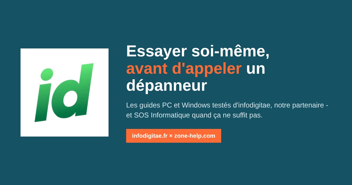 Logo d'infodigitae, partenaire de SOS Informatique pour les guides PC et Windows pas à pas
