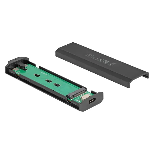 Delock Boitier USB-C pour SSD M.2 PCIe ou SATA