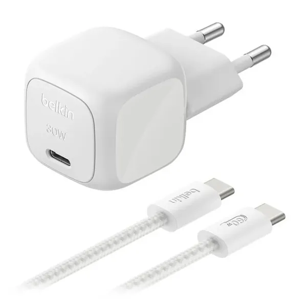 Belkin BoostCharge Chargeur Secteur USB-C Compact 30W (Blanc)