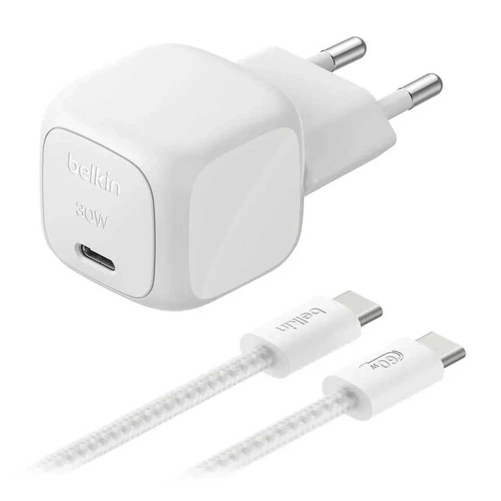 Belkin BoostCharge Chargeur Secteur USB-C Compact 30W (Blanc)