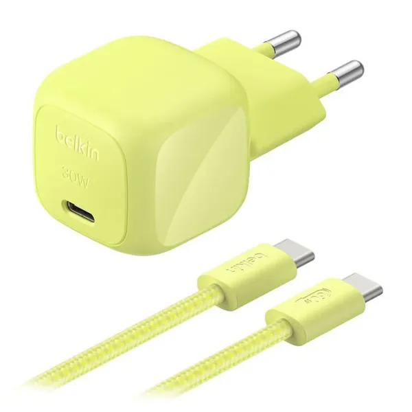 Belkin BoostCharge Chargeur Secteur USB-C Compact 30W (Vert)
