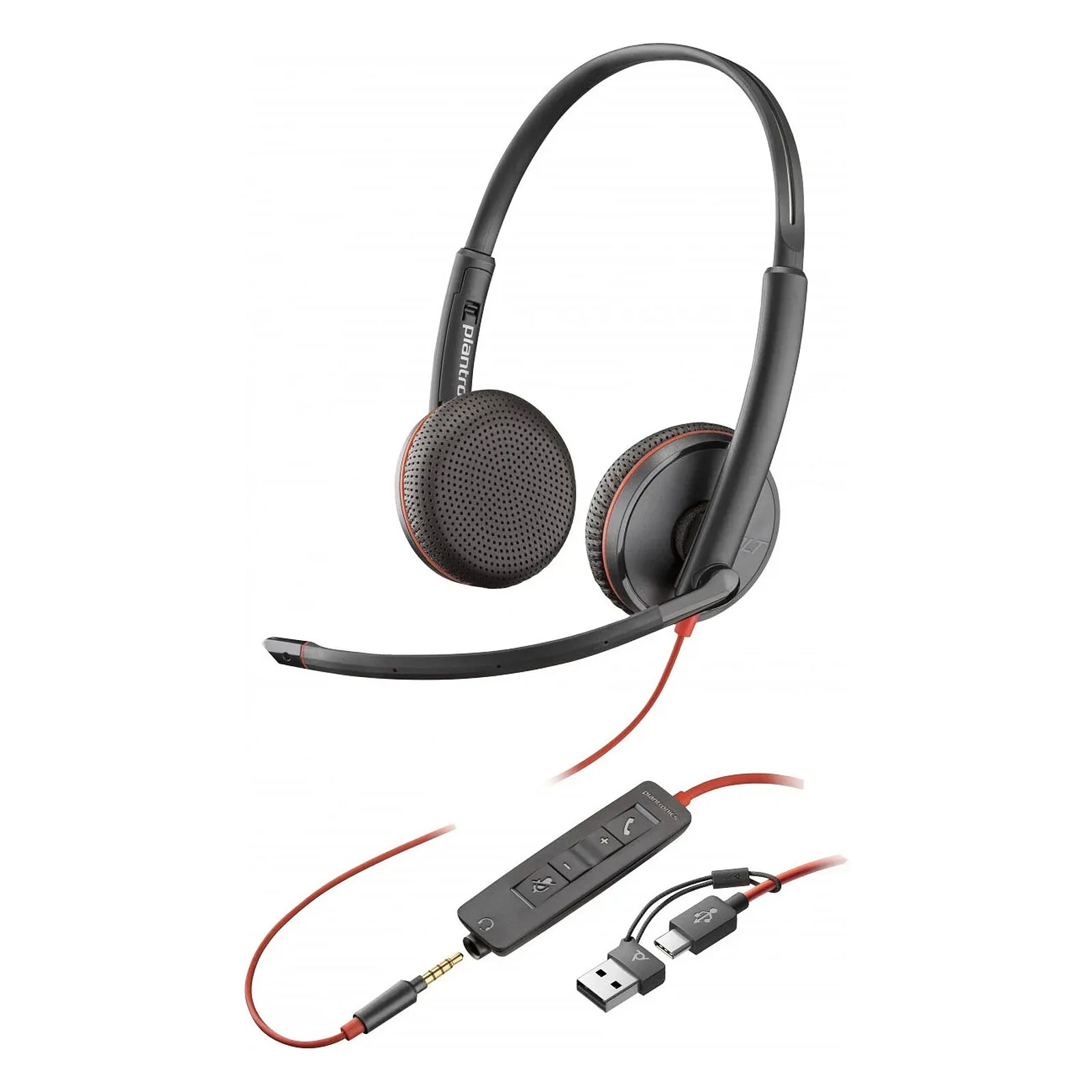 HP Poly Blackwire C3225 USB-C/USB-A Stéréo Noir