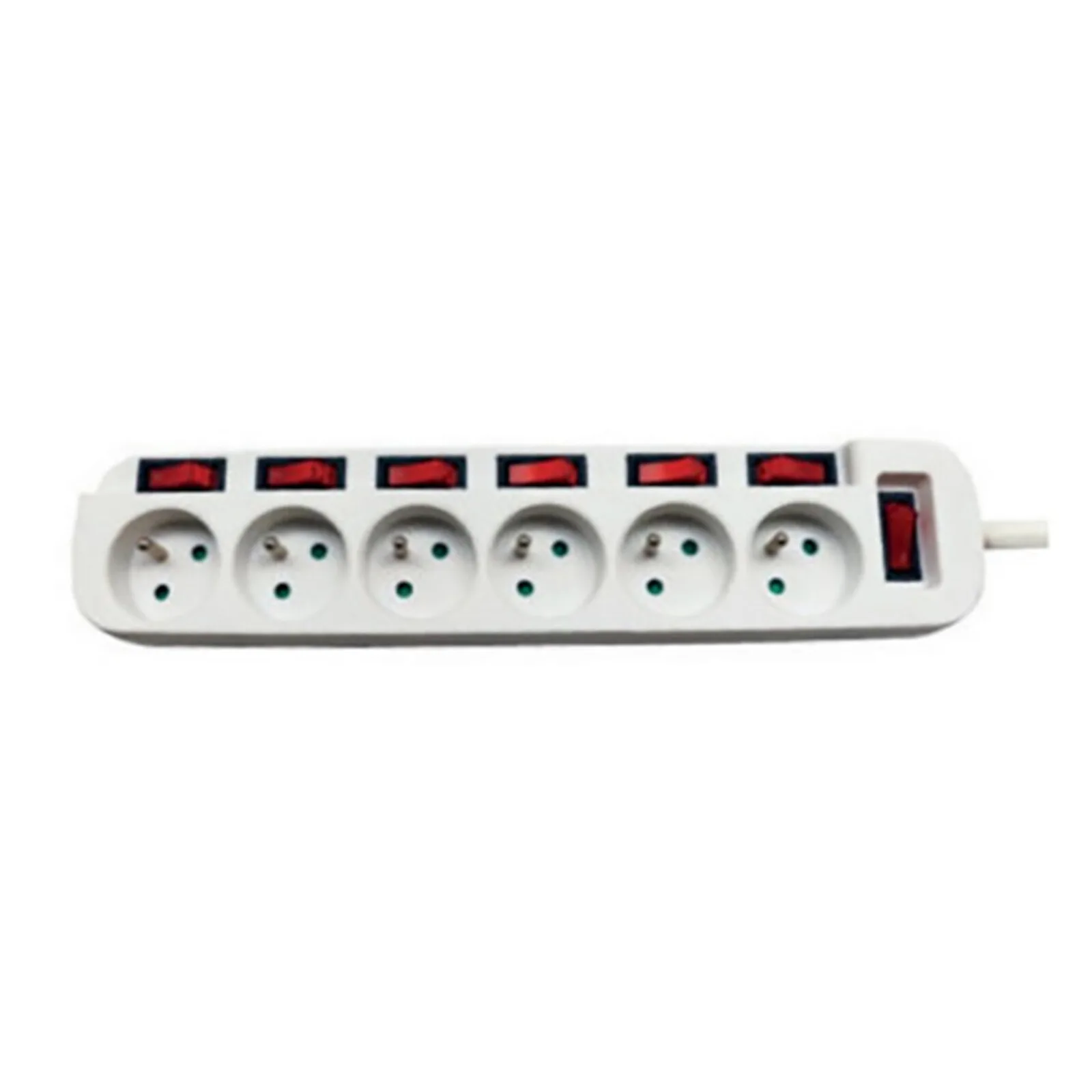 Dexlan Multiprise 6 prises avec interrupteurs (Blanc)