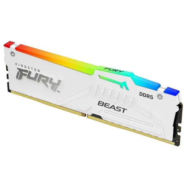 Kingston FURY Beast RGB 16 Go DDR5 6400 MHz CL32 - Blanc