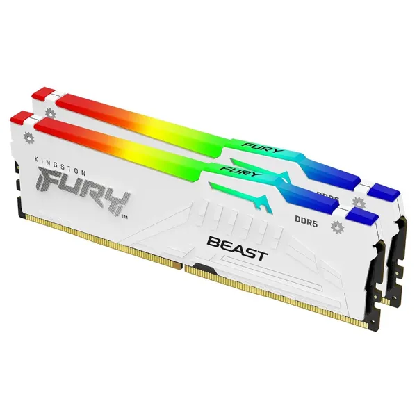 Kingston FURY Beast RGB 32 Go (2 x 16 Go) DDR5 5600 MHz CL40 - Blanc