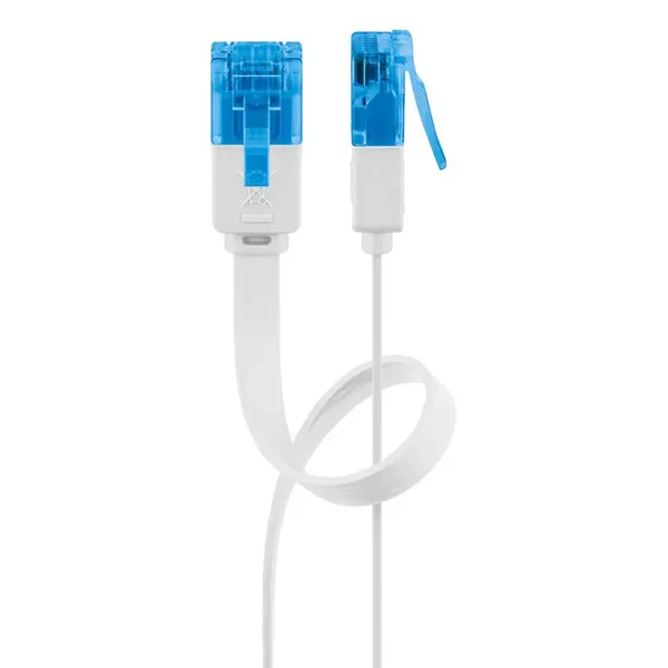 Goobay Câble RJ45 Plat Cat 6a U/UTP 1 m (Blanc)