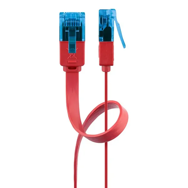 Goobay Câble RJ45 Plat Cat 6a U/UTP 1 m (Rouge)