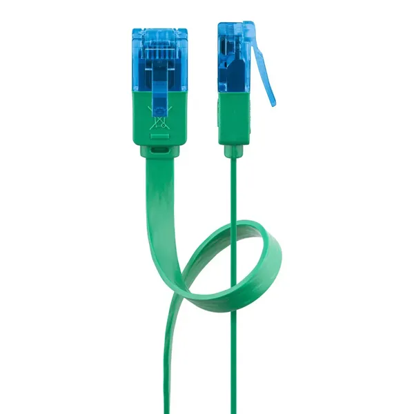 Goobay Câble RJ45 Plat Cat 6a U/UTP 1 m (Vert)