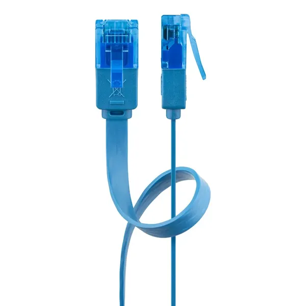 Goobay Câble RJ45 Plat Cat 6a U/UTP 2 m (Bleu)