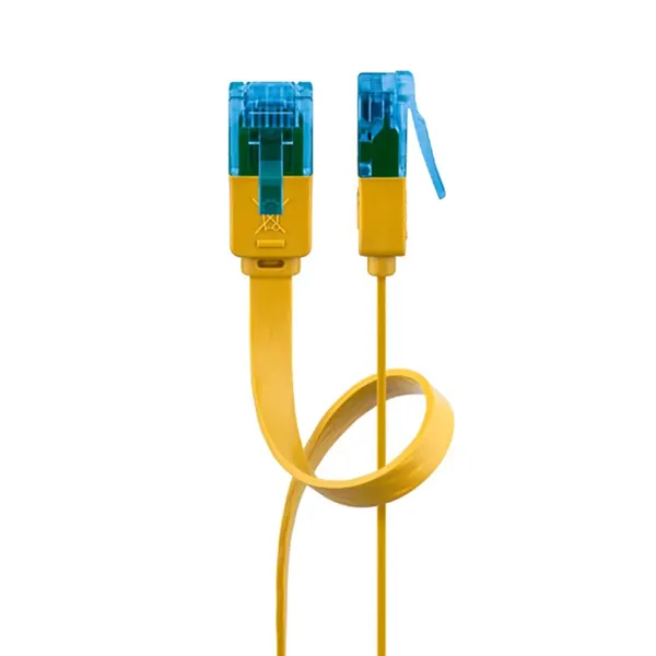 Goobay Câble RJ45 Plat Cat 6a U/UTP 2 m (Jaune)
