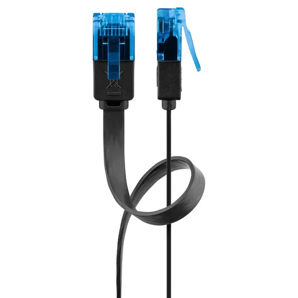 Goobay Câble RJ45 Plat Cat 6a U/UTP 2 m (Noir)