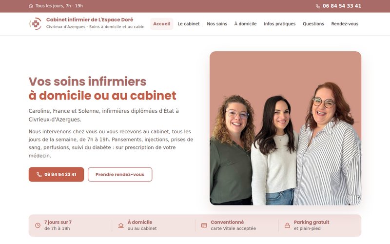 Site d'un cabinet d'infirmieres liberales
