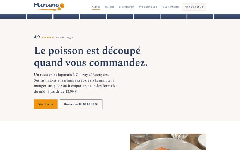 Site du restaurant japonais Hanano Sushi a Chazay-d'Azergues
